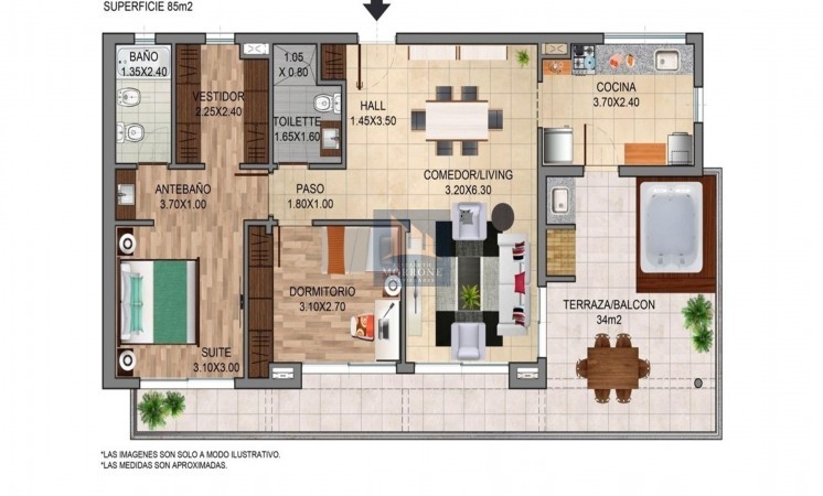 HERMOSO DEPARTAMENTO EN VENTA CON TERRAZA PROPIA Y JACUZZI 3 AMBIENTES CON COCHERA -HERMINIO CONSTANZO 200 -MONTE GRANDE-